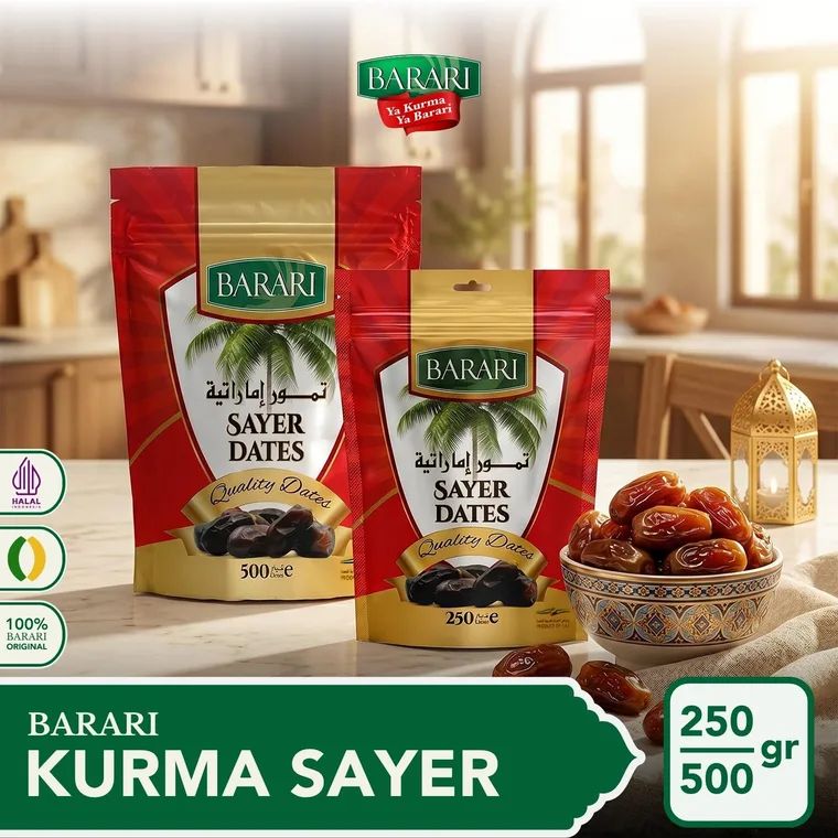 Kemasan pouch eceran Kurma Sayer Barari